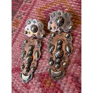 Cooper and Silver Tone Concho Gypsy Soul Large Statement Dangle Earrings